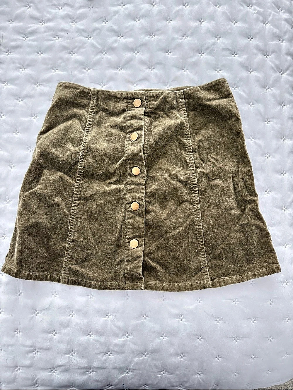 Sans Souci Corduroy Button Front Mini Skirt Size Small